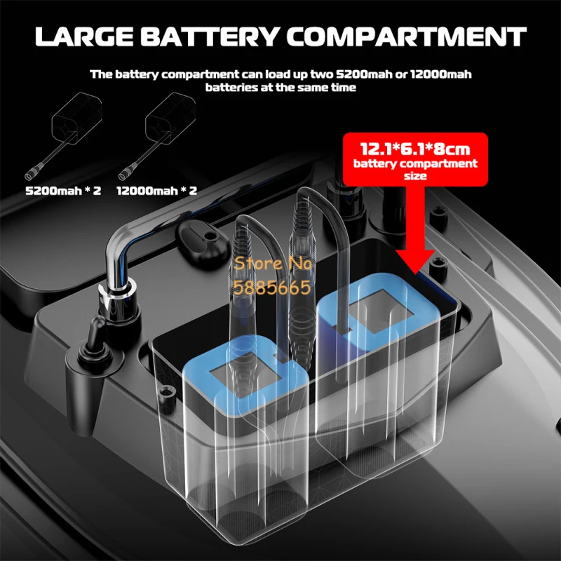 Large Waterproof Smart Electric RC Bait Boat 500M 2KG Loading Fixed Speed Cruise Dual power Supply Remote Control Fishing Boat