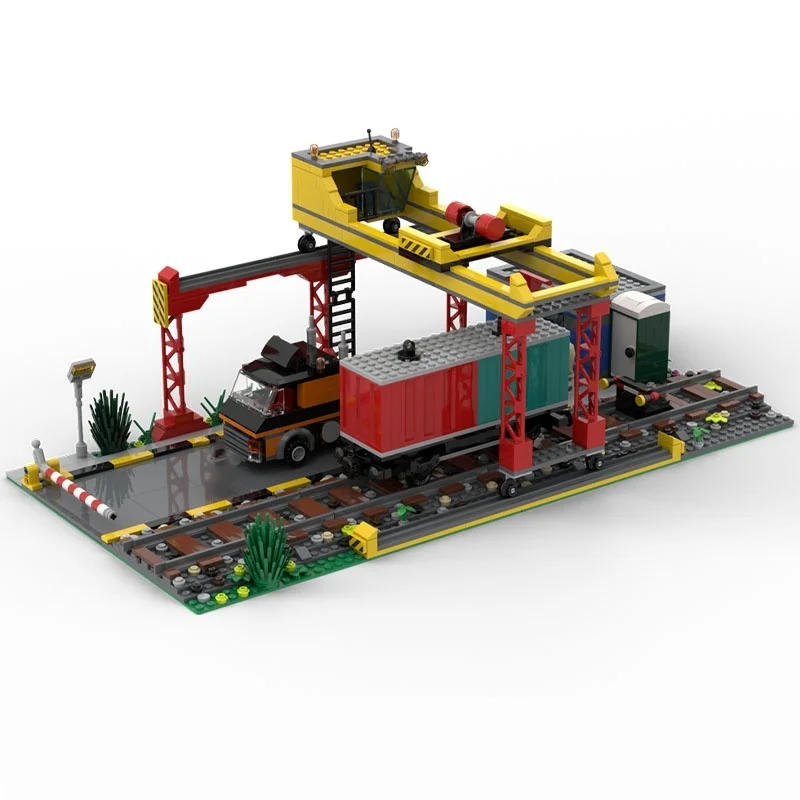 1151pcs MOC Cargo Terminal City Trains Technical Vehicle Engineering Model Building Blocks Design Collection Parts DIY Toy Gift