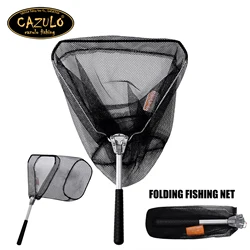 CAZULO Folding convenient fishing rod, ultra light aluminum alloy silicone flying fish net