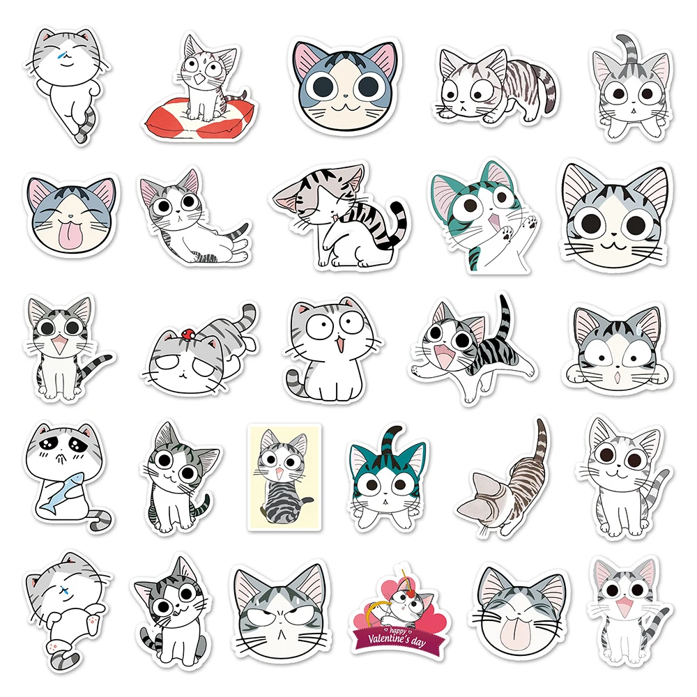 Chiの甘い家の漫画のステッカー、かわいい猫のステッカー、DIYノート、荷物、ラップトップ、電話、壁のステッカー、アニメギフト、10個、30個、50個