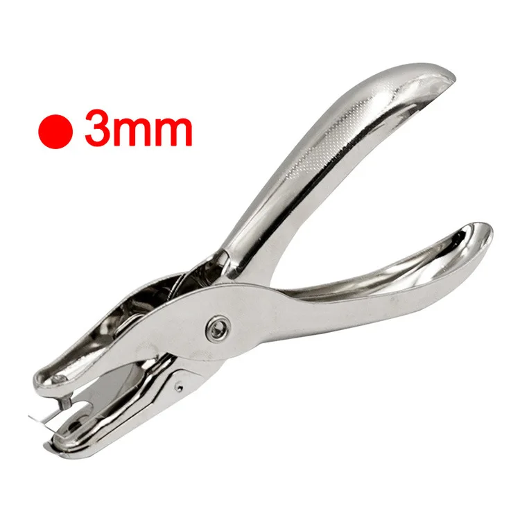 1 stücke 3mm/6mm Mini Edelstahl Punch Einzigen Loch Stanzen Zangen Hand Drücken Zangen Bindung Ticket überprüfen Punch – Detail 2