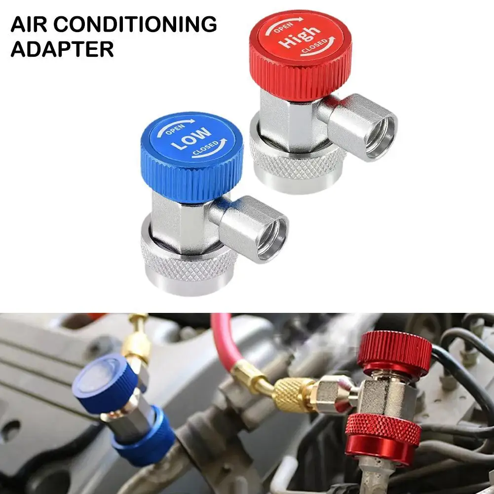 Freon R134A H/L Auto Car Quick Coupler Connector Brass Adapters Air Conditioning Refrigerant Adjustable AC Manifold Gauge