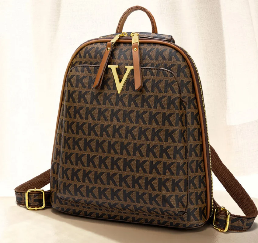 ホット販売新高品質レザートラベルバックパック女性のファッション高級デザイナー大容量ショルダーバッグトートスクールバッグ