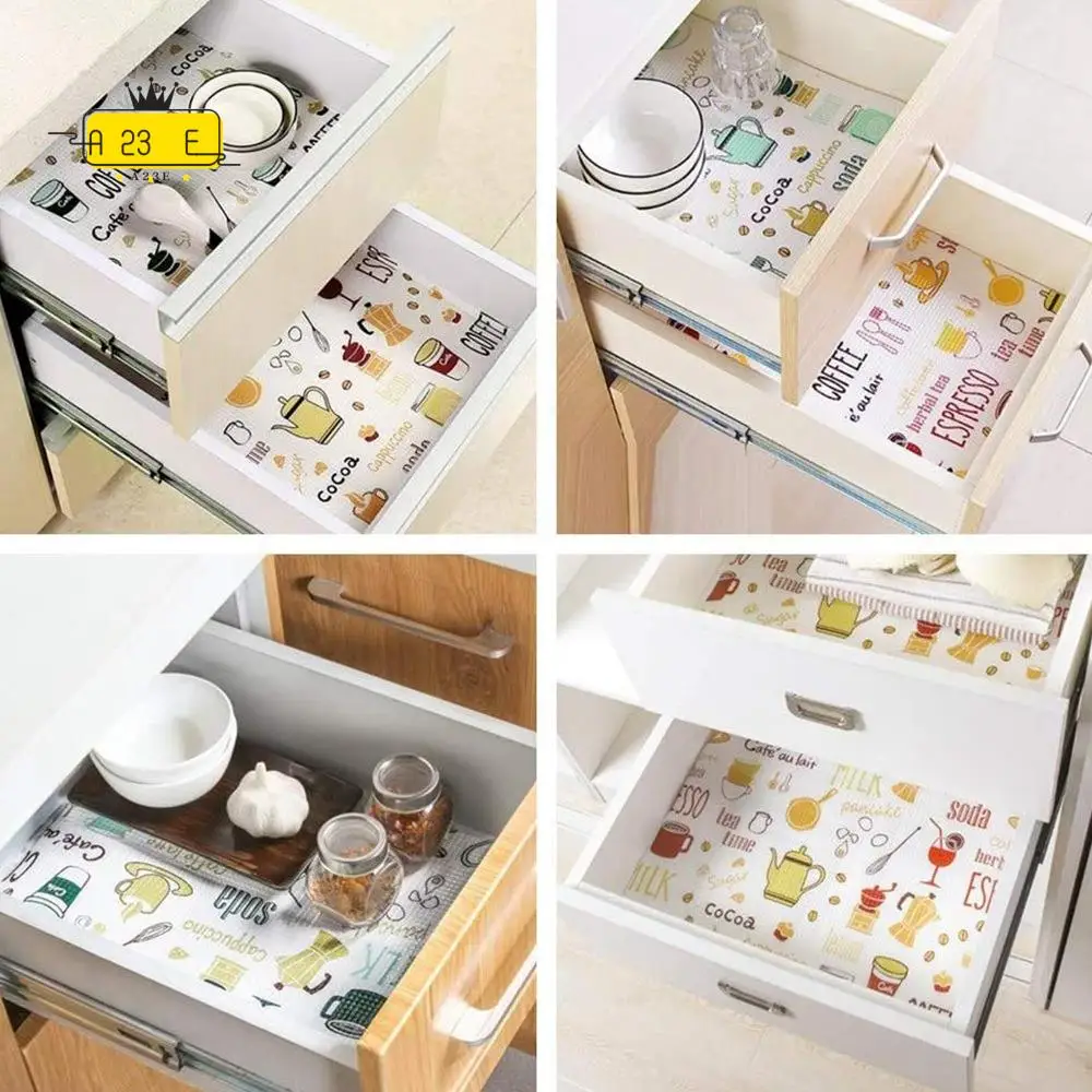 A23E-Multi-Function Drawer Shelf Liner Foam Paper For Kitchen Cabinets,Refrigerator,Drawers,Cabinets(12 X 196Inch)