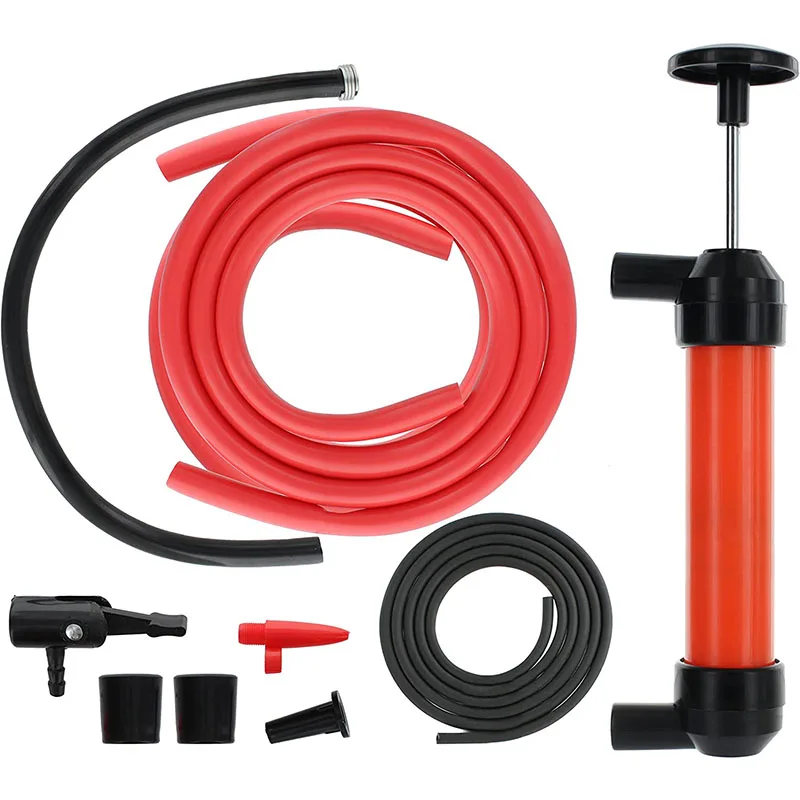 Multi-Purpose Siphon Transfer Pump Kit, with Dipstick Tube Fluid Fuel Extractor Suction Tool for Oil, Gasoline, Water, Liquids