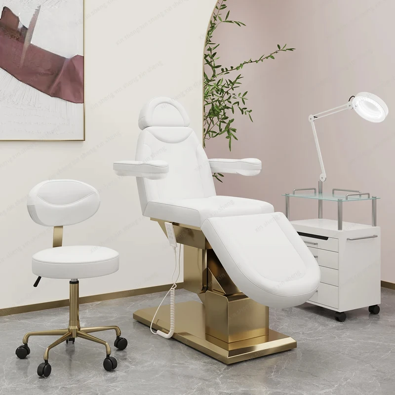 

Electric Lift Adjustable Exam Chair Hospital Clinic Diagnostic Care Bed Sofa Material Beauty Care Furniture