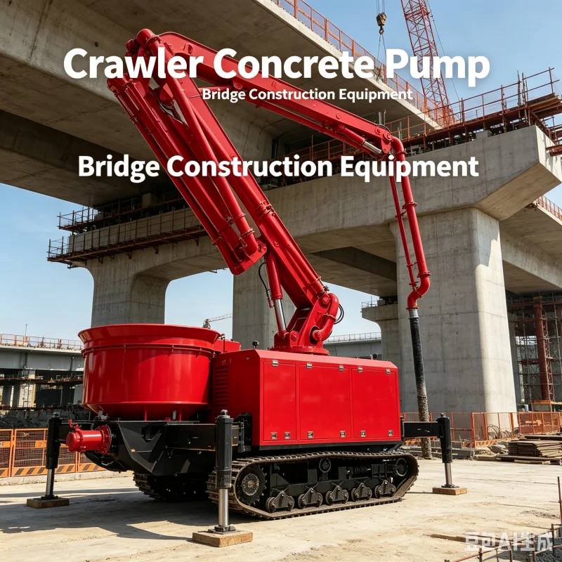 Efficiency Crawler Concrete Boom Pump Mixer Highly Mobile 3 In 1 Integrated Cement Placing Equipment For Concrete Bridge Work