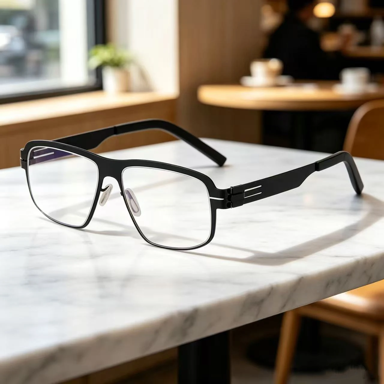  2026 Steel sheet material screwless Eyeglass Frames prescription myopia Man optical Eyeglass Frame Computer Glasses AMG09-A