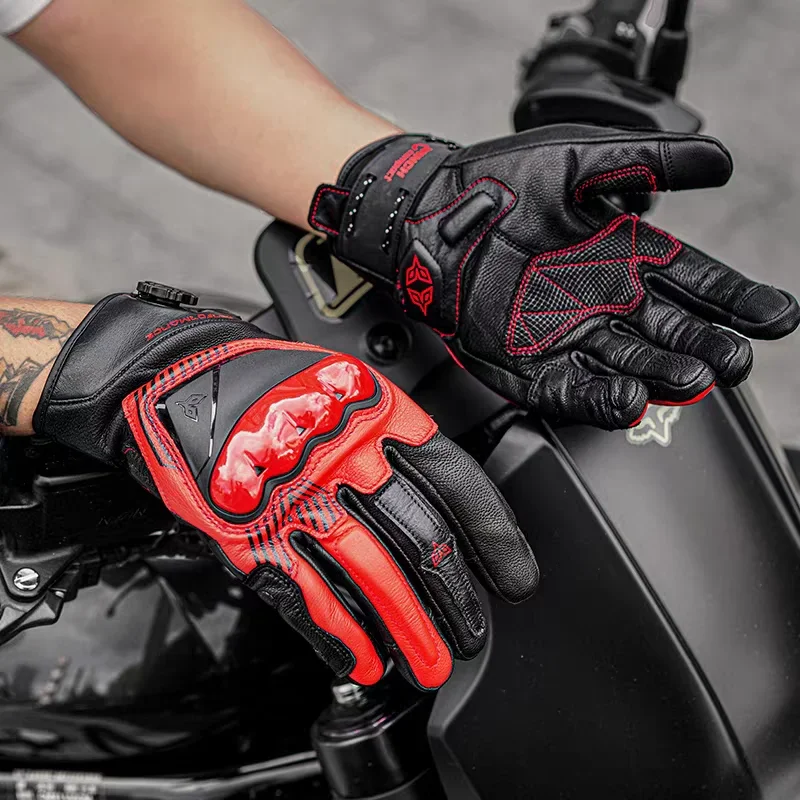 Doohan Riding Gloves High-strength TPU Protection Men and Women Four-season Breathable Sheepskin Anti-drop Motorcycle Gloves