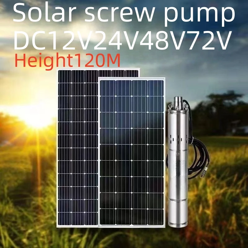 Small stainless steel brushless DC water pump 12V24V48V solar screw pump irrigation deep well pump submersible pump