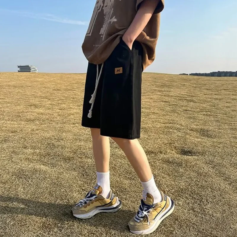 Men Basic Loose Outdoor Sports Casual Shorts Male Daily Knee Lenght Denim Short Pants Straight Wide Leg Wash Summer Short Jeans