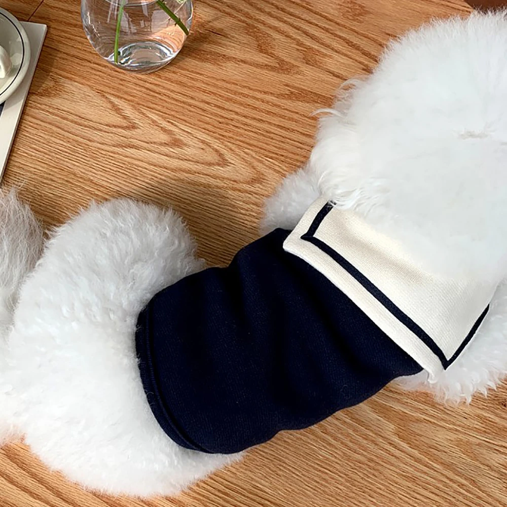 Dark Blue Puppy Vest Summer Thin Teddy Jumper Navy Collar Dog Clothes Beautiful Sailor Suit Pet Opener Clothes XS-XL