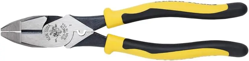 

High-Leverage 9-Inch Pliers with Crimping Die Behind Hinge, Made in USA for Efficient Connector Work
