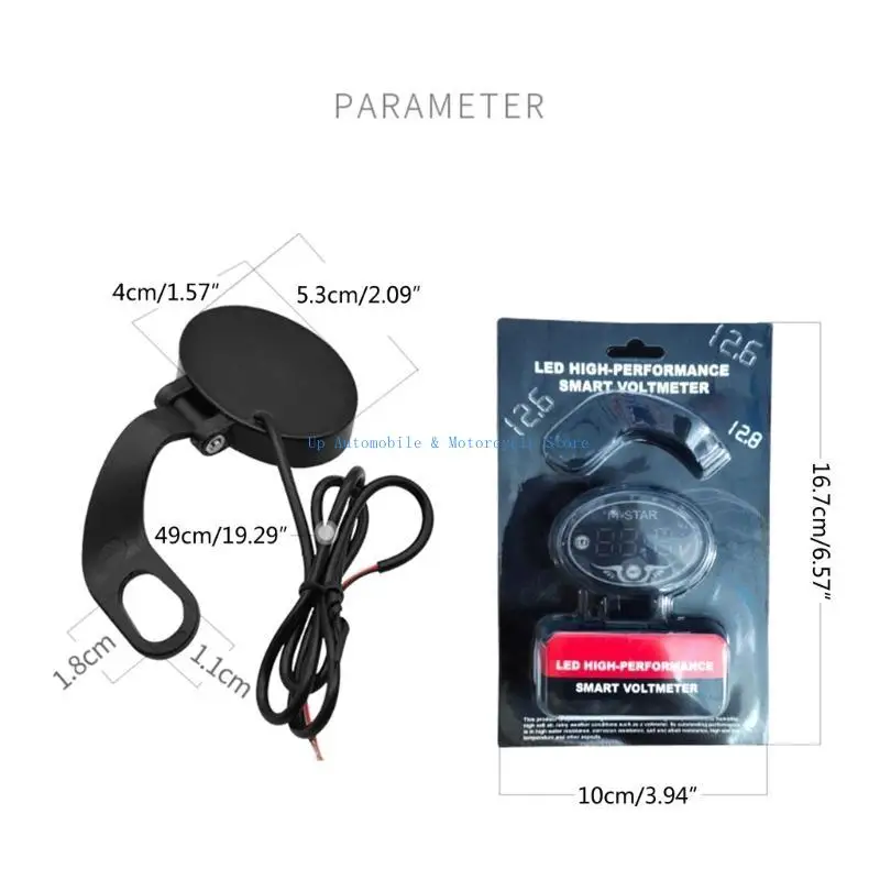 270E تيار مستمر 9 فولت إلى 24 فولت عداد لوحة الجهد لملحقات الدراجات النارية مقاوم للماء فولتم #6