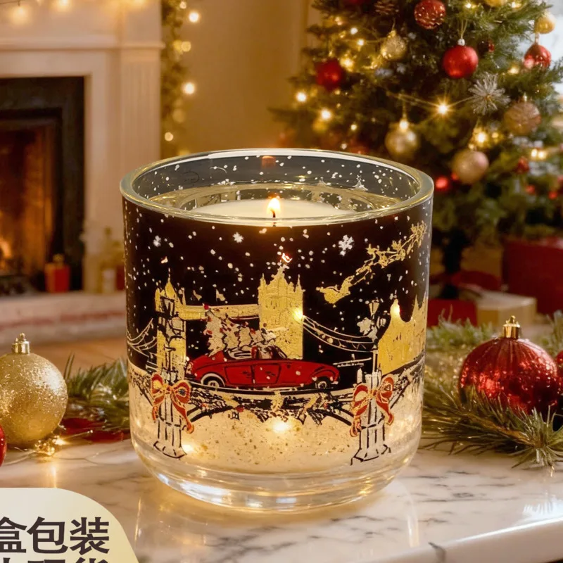 M&S 2025 London Tower Bridge LED Inducción Light Up Edition Vela perfumada Atmósfera navideña para fiesta en casa Festival