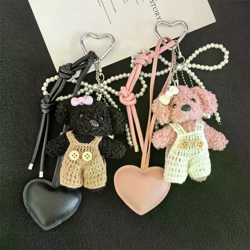 1PC Plush Dog Keychain Pendant, Couple Bag Pendant, Dressing Dog Keychain Decoration
