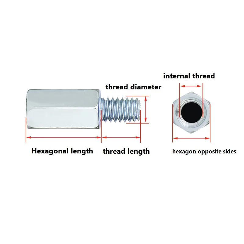 Carbon Steel Blue-White Zinc M3 M4 Standoff PCB Support Hex Board Spacing Screw Column Pillars Spacers Bolt