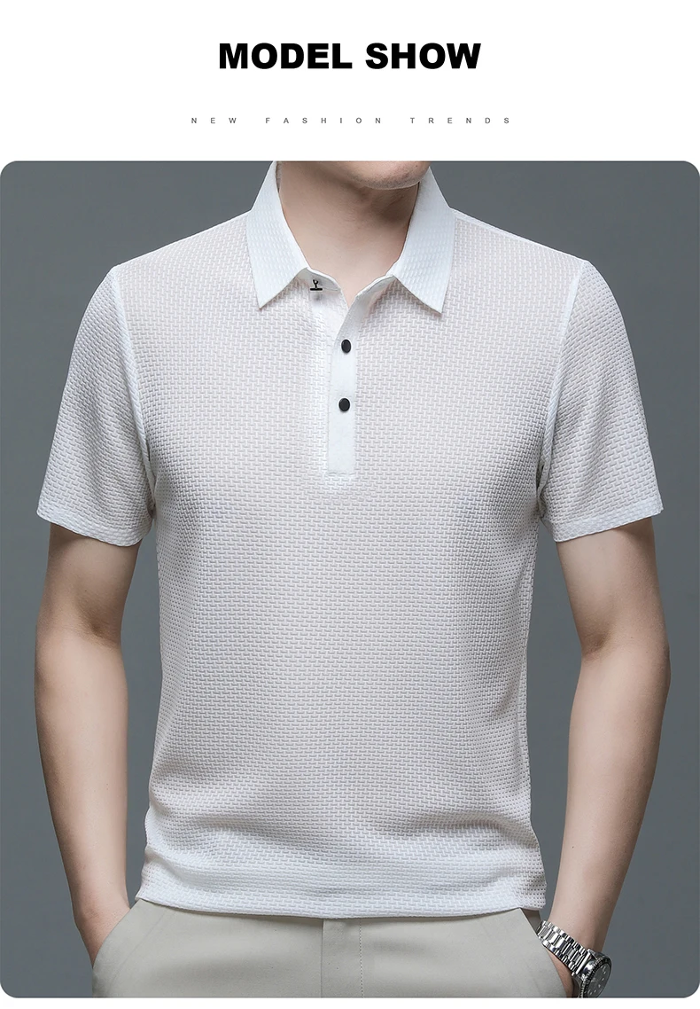 【Hochwertiges】M-4XL Sommer Neues Herren-Kurzarm-T-Shirt Cooles und atmungsaktives POLO-Shirt Business Casual Schweißabsorbierendes Oberteil – Detail 21