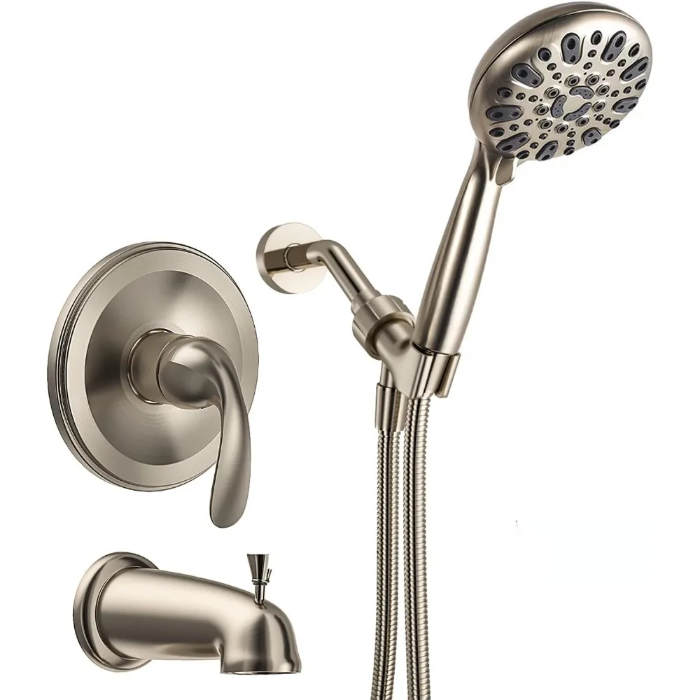 

Tub Shower Mixer Faucet with 4.7 and 6-Setting Handheld Spray