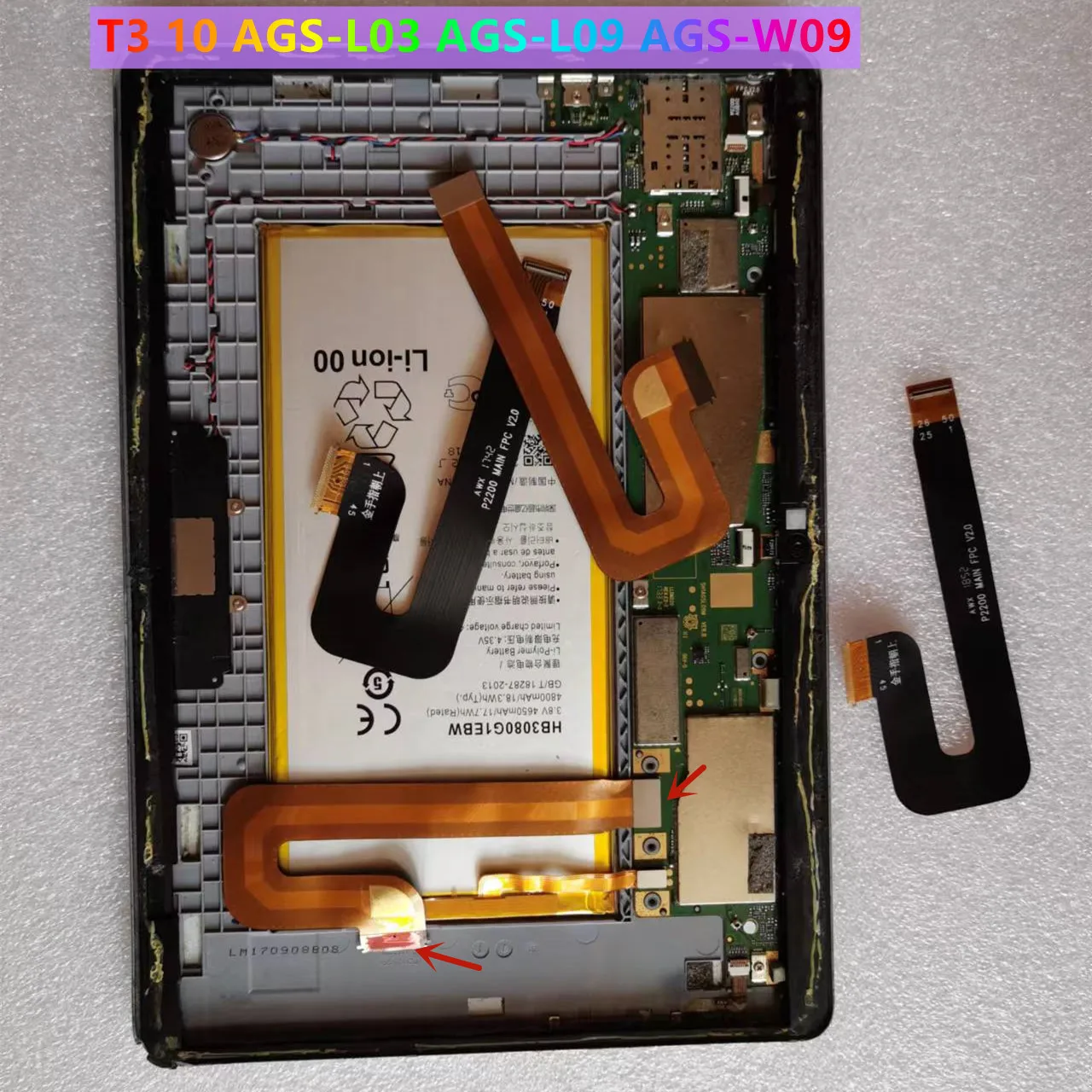 Original For Huawei MediaPad T3-10 T3 10 AGS-W09 AGS-L09 AGS-L03 MotherBoard Connector LCD Display Main board Flex Cable Tested