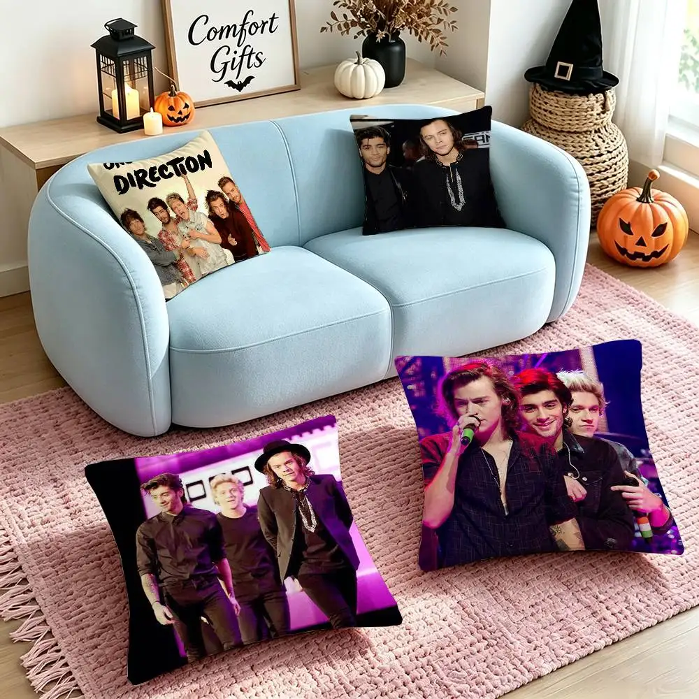 One Band Directions Anime  Square Double-Sided printed Pillow Case Bedroom Bedside Pillow Sofa Cushion Cover