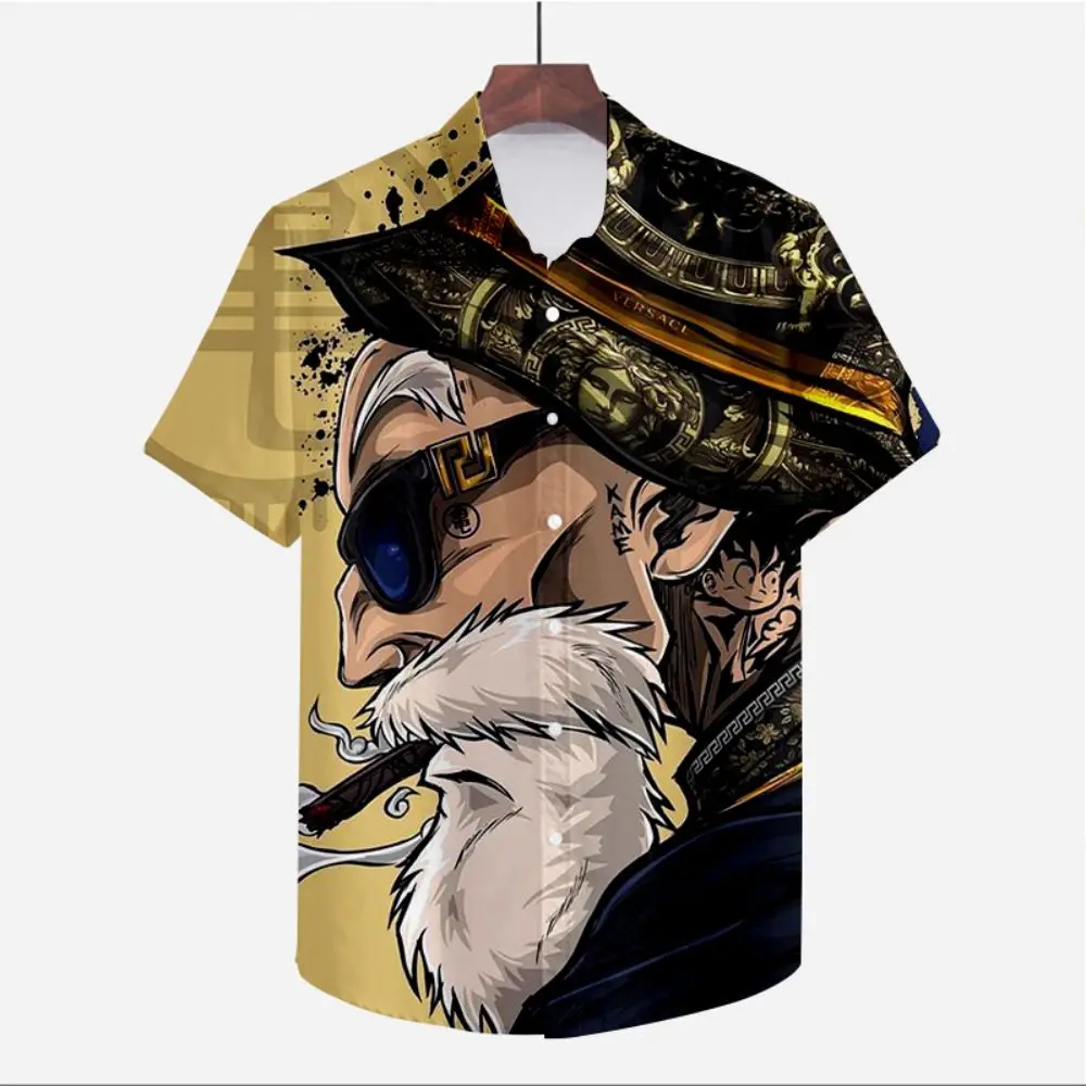 

Men's Shirt Goku Dragon Ball Z Clothes Anime 2023 Beach Style High Quality Vegeta Fashion Seaside Trip Cool Super Saiya 5XL Cute