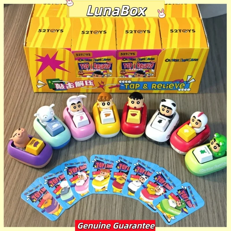 

Original Crayon Shinchan Tap & Relieve Series Blind Box Cute Pvc Figure & Keychain Collectible Keyboard Decor & Desk Toy Gift