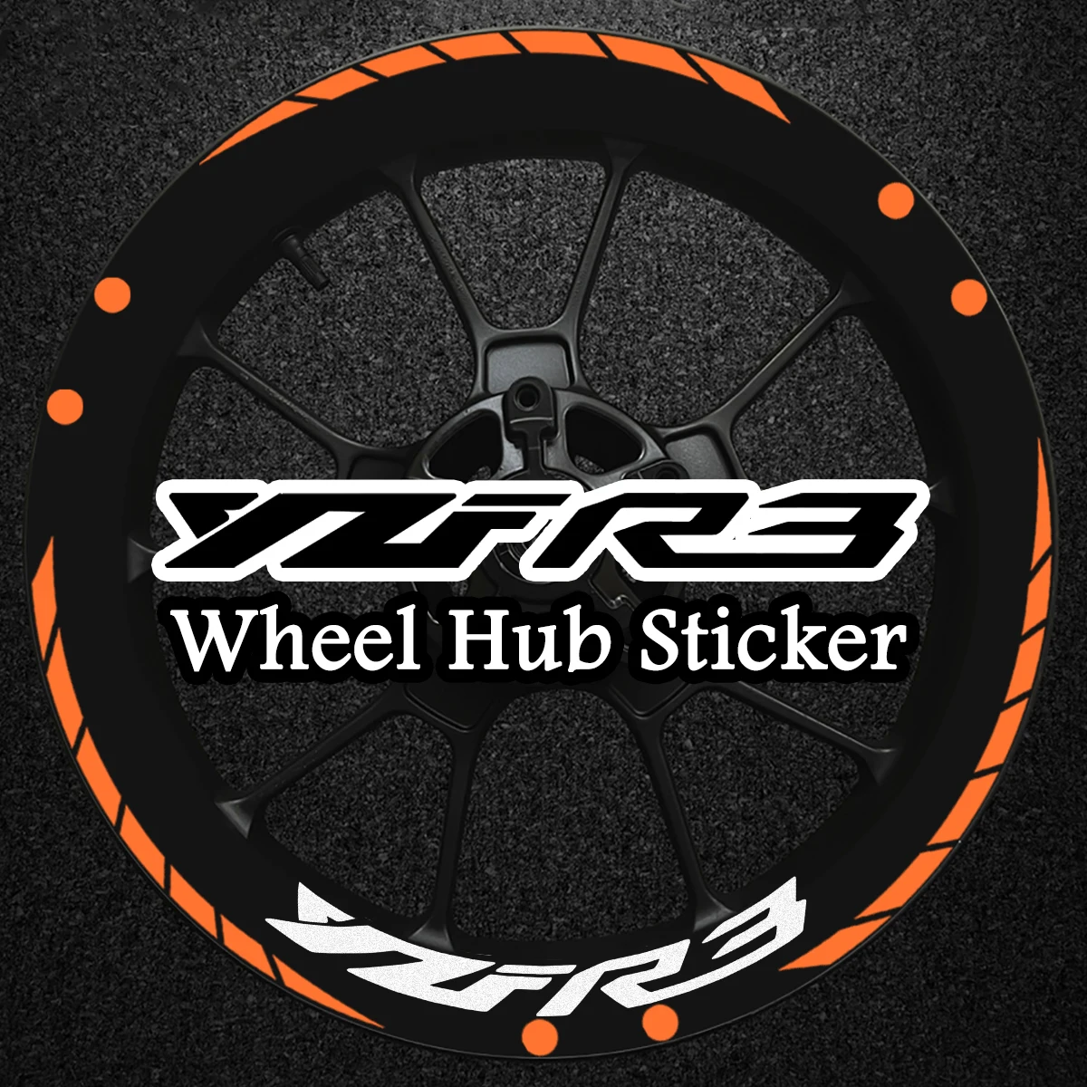 For YZF-R3 YZF R3 17'' Reflective Motorcycle Wheel Hub Stickers Sport Bike Moto Rim Strips Decor Vinyl Accessories Decals Kit