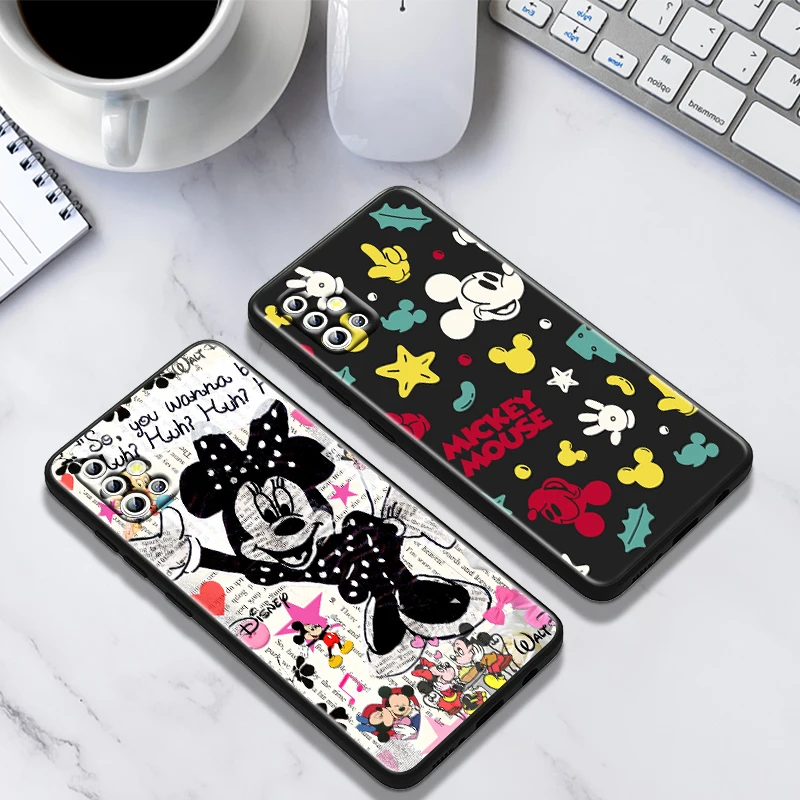 Red Minnie Mickey For Samsung Galaxy A73 A54 A52S A72 A71 A52 A51 A22 A32 A21S 4G 5G Silicone Soft Black Phone Case