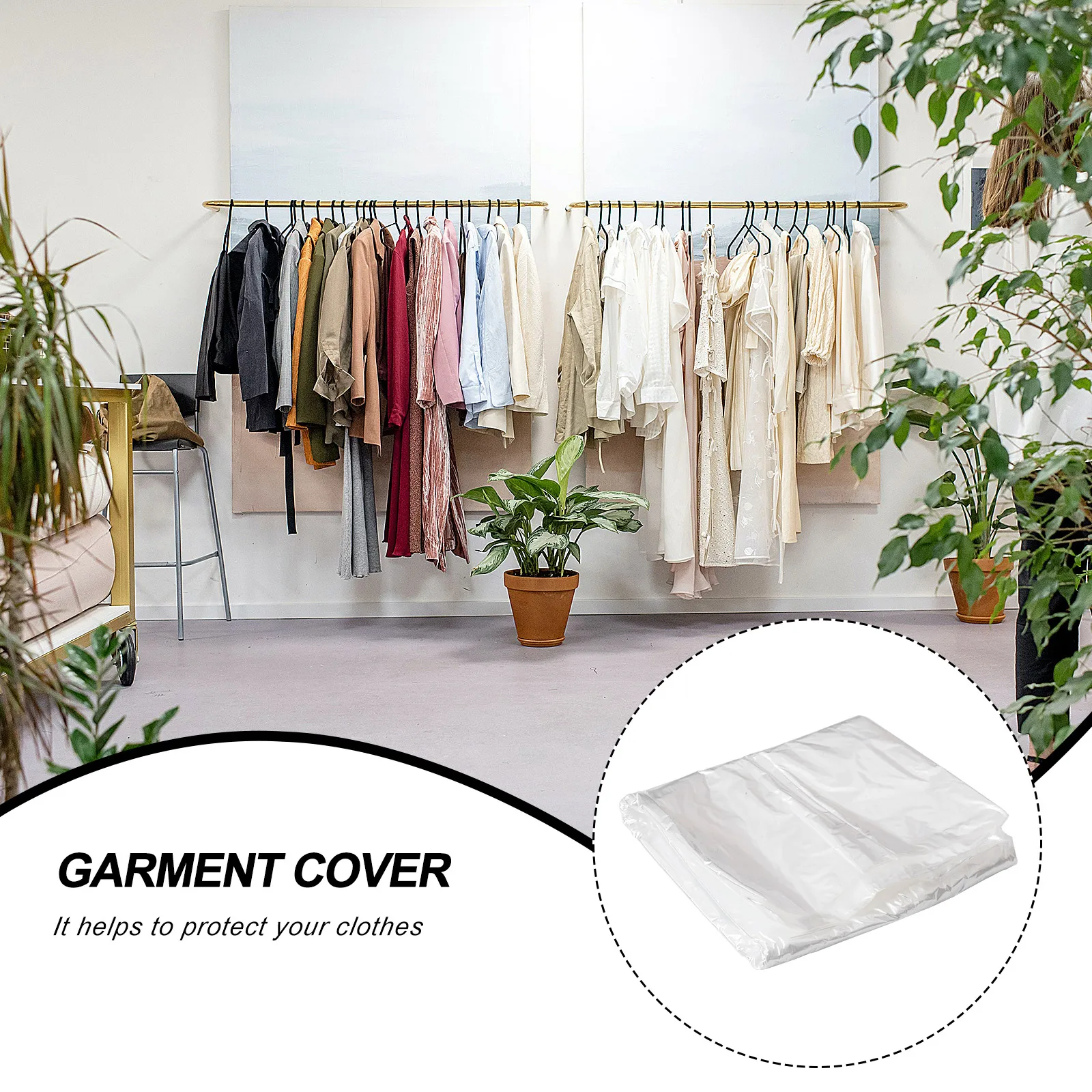 

30Pcs Clear Plastic Dust Cover for Clothing Garment Storage Bag with Hanger Slot Transparent Cover for Home Hotel Outdoor Use