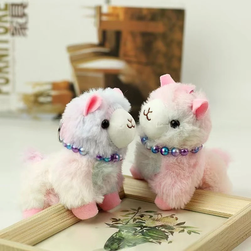 Sheep Alpaca Plush Toy Animal Stuffed Toys Key Chain Dolls Car Keychain Bag Pendant Gift For Women Diy Jewelry Making Keychain