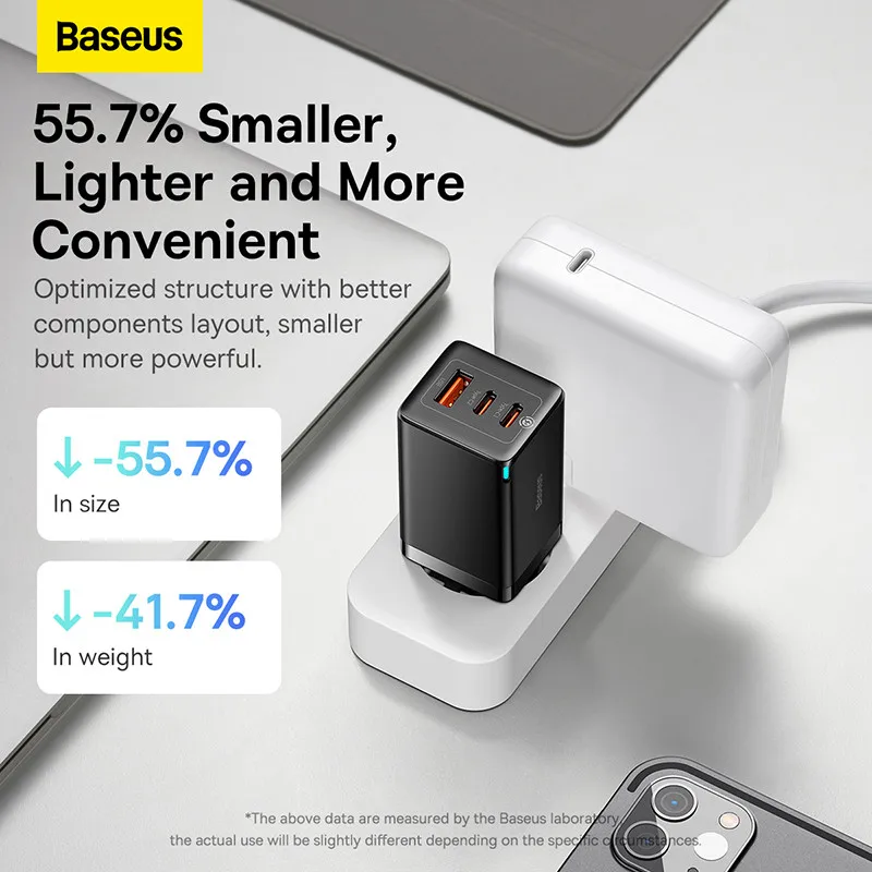 Baseus GaN5 65W USB C Charger Quick Charge 4.0 3.0 QC4.0 QC PD3.0 PD USB-C Type C Fast USB Charger For iPhone 14 13 Pro MacBook