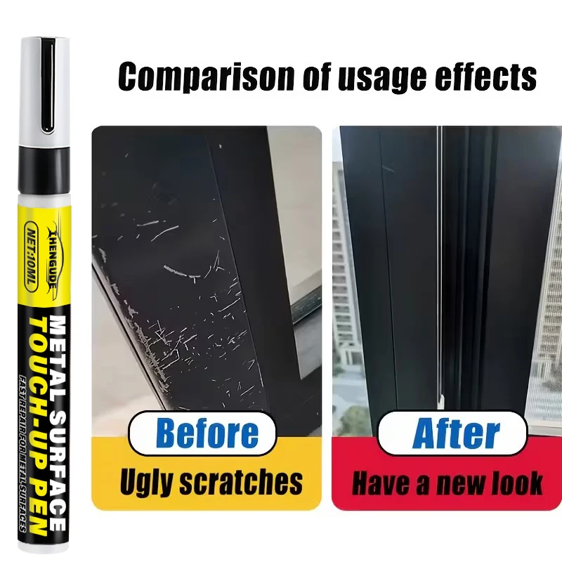 Metal Touch-Up Pen - Scratch Repair for Faucet Paint Surfaces, Paint Restoration for Bathrooms and Kitchens, Black, White, and Gray Touch-Up Pens, Suitable for Faucets, Door Handles, Sinks, Bathtubs, Towel Racks, Toilets, Shower Heads, Car Rims, and Other Metal Components, Easy Application, Compact Design, Durable Coating, DIY Repair
