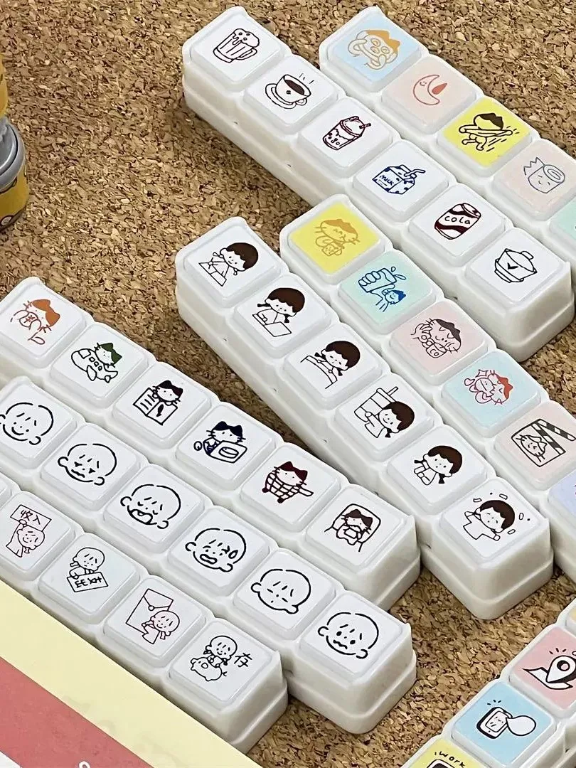 مجموعة أختام كرتونية من ستة أجزاء، أختام زخرفية إبداعية يدوية الصنع، مواد للأشغال اليدوية، أختام جاهزة، هدية لأفضل صديق #5