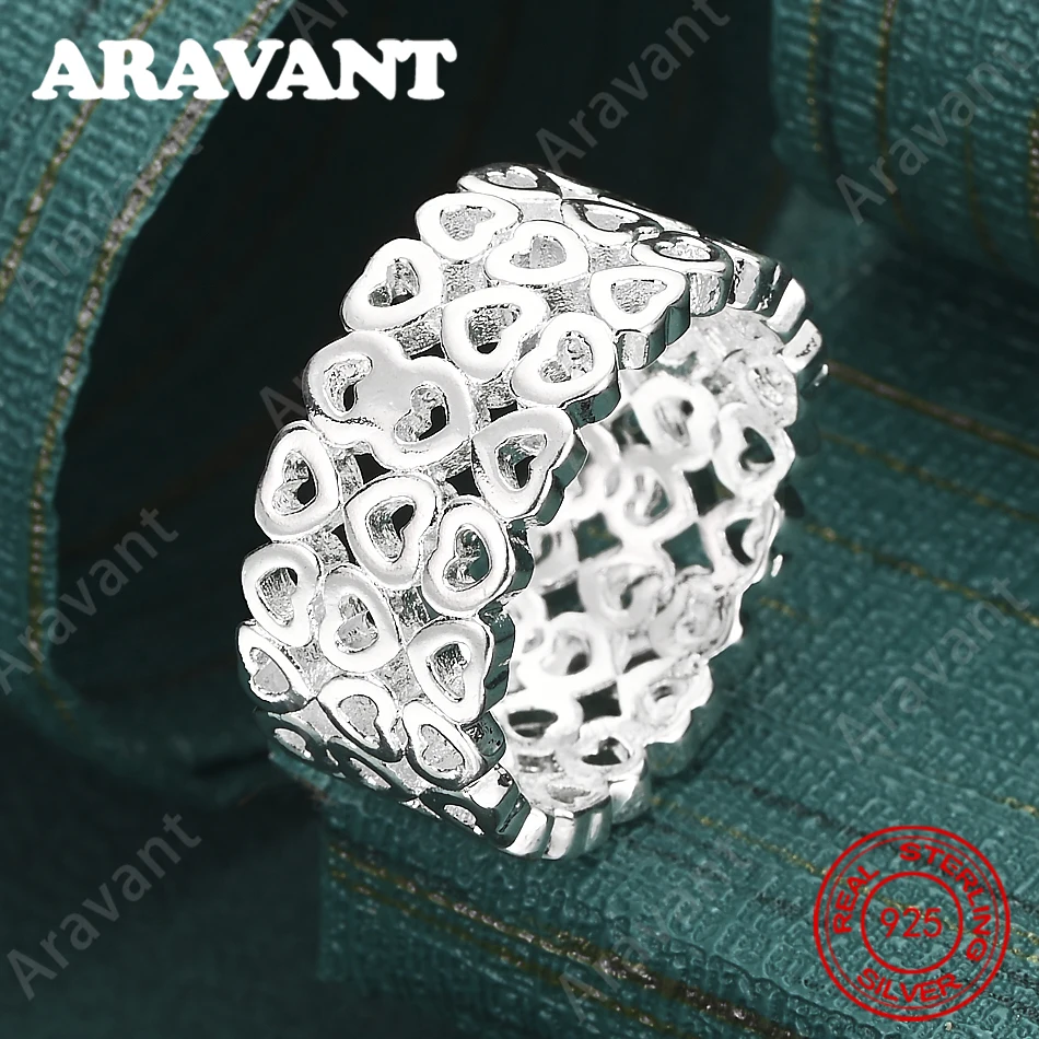 

Кольцо из стерлингового серебра 925 пробы с полностью ажурным узором — простое и элегантное повседневное украшение для женщин.