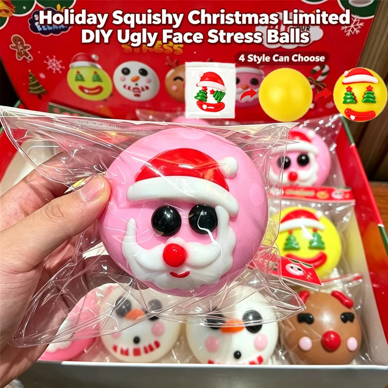 Smushers Curiosities DIY Ugly Dog Face Fidget Toy Christmas Limited Edition Slow Rebound Calming Squish Squeeze Toy for Focus