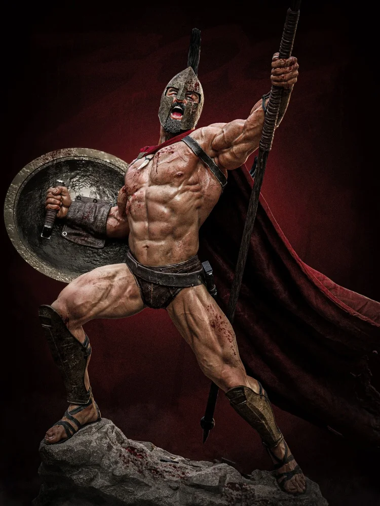 Resin Model Figure, 1/24 Scale Spartan Warrior, GK, Unassembled and Unpainted Kit, 3D DIY Toy