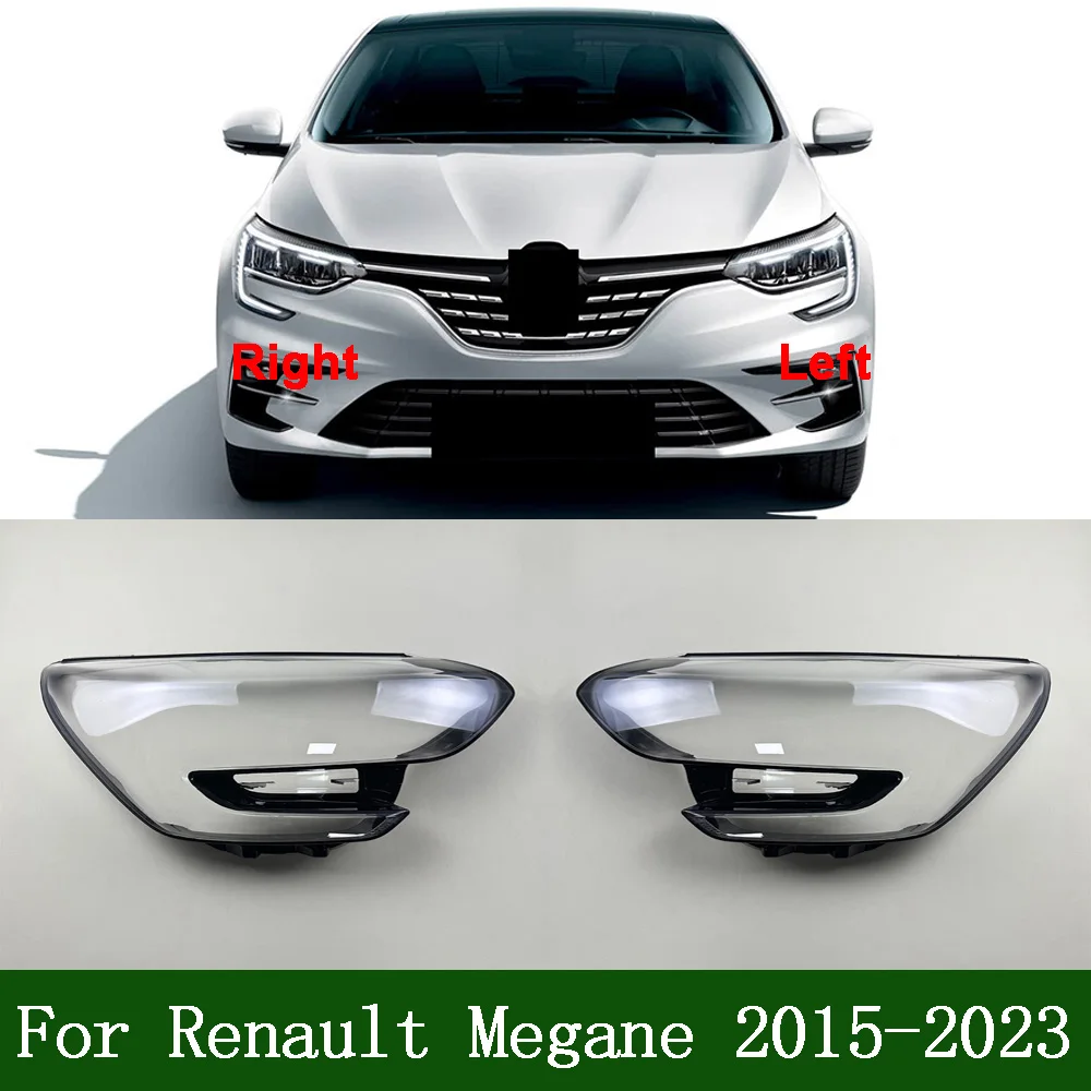 For Renault Megane 2015-2023 Car Accessories Front Headlamps Transparent Lampshades Lamp Shell Headlights Lens Cover Plexiglass
