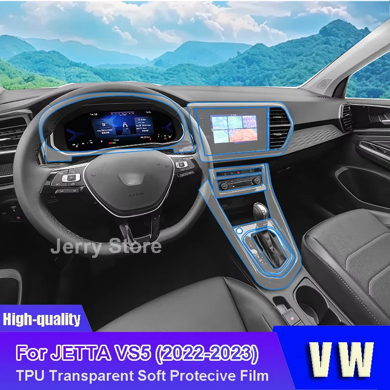 

Protective Film For VW JETTA VS5 (2022-2023) Car Interior Center Console Transparent TPU Anti-scratch Repair Car Stickers