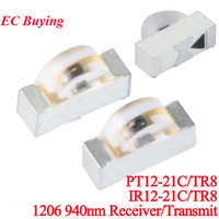 20Pcs/10pcs PT12-21C/TR8 IR12-21C/TR8 SMD 1206 IR Receiving Infrared Emitter Transmit LED 940nm Infrared Launch Tube