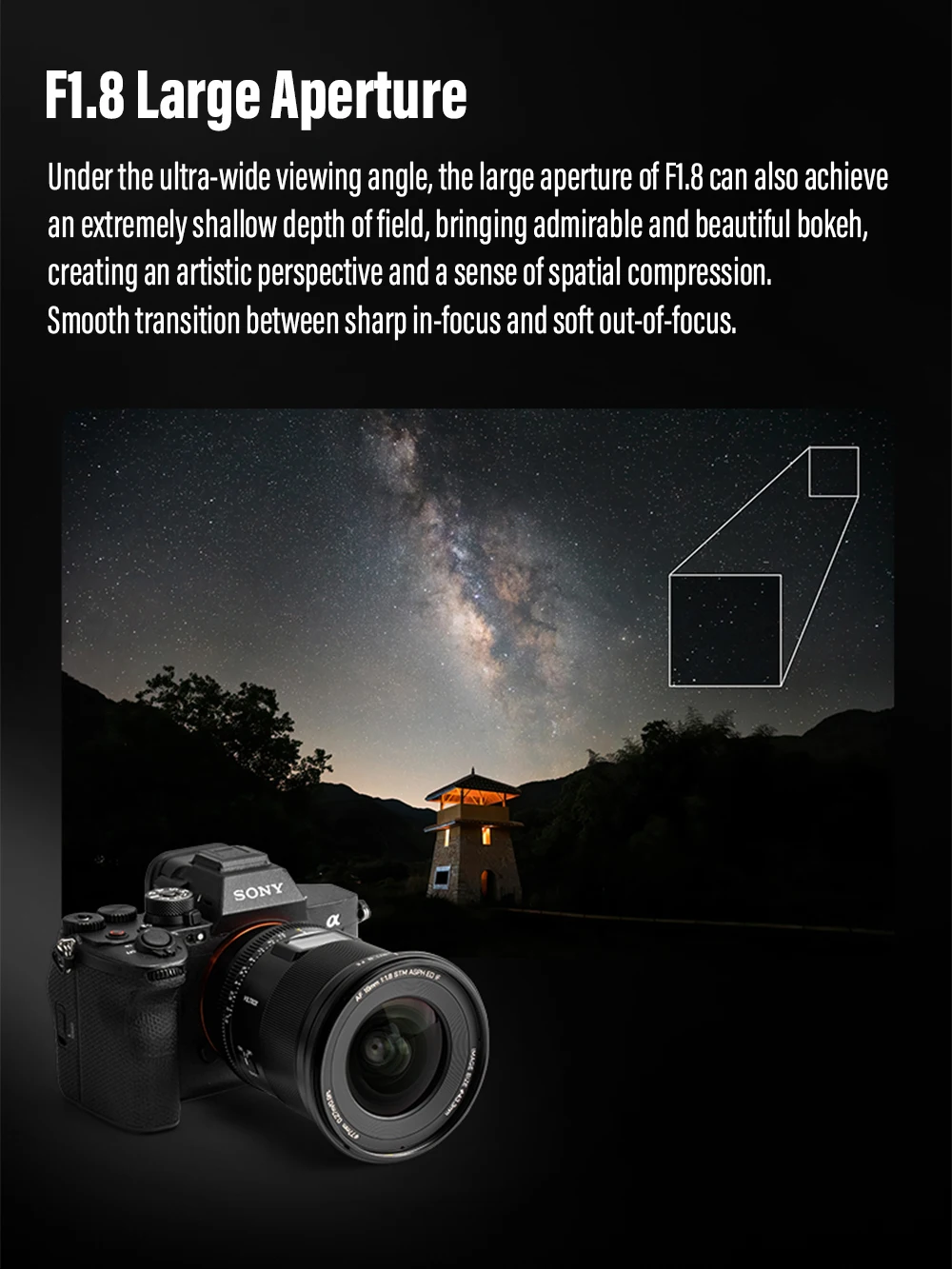 VILTROX 16mm F1.8 for Sony Nikon Camera Lens Full Frame Starry Sky Lens Large Aperture Ultra Wide Angle Auto Focus With Screen