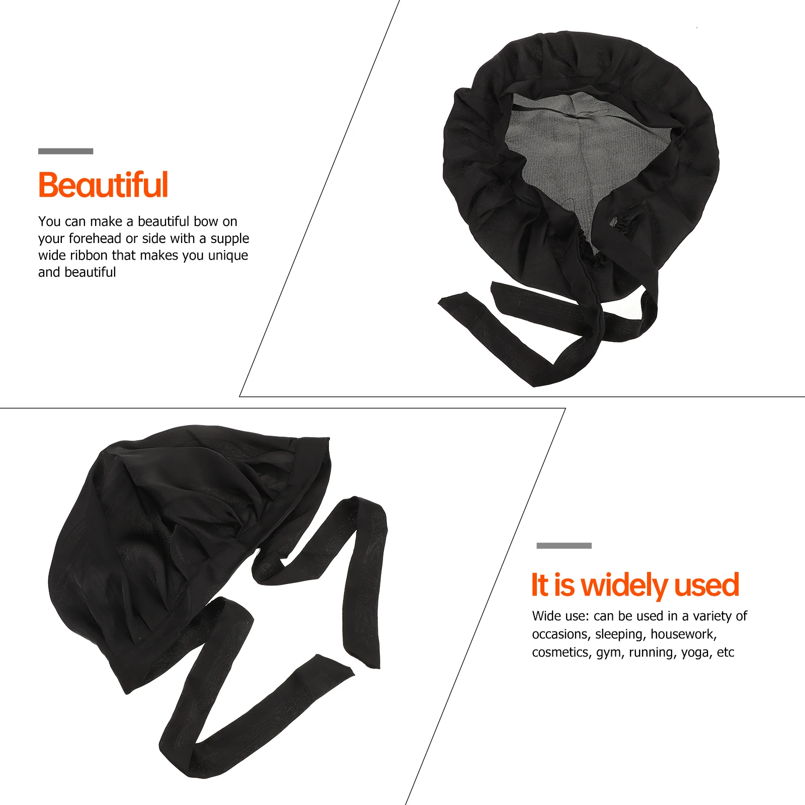 

Imitation Silk Satin Bonnet Shower Lined Sleep Woman Hat Sleeping Caps for Women Unique