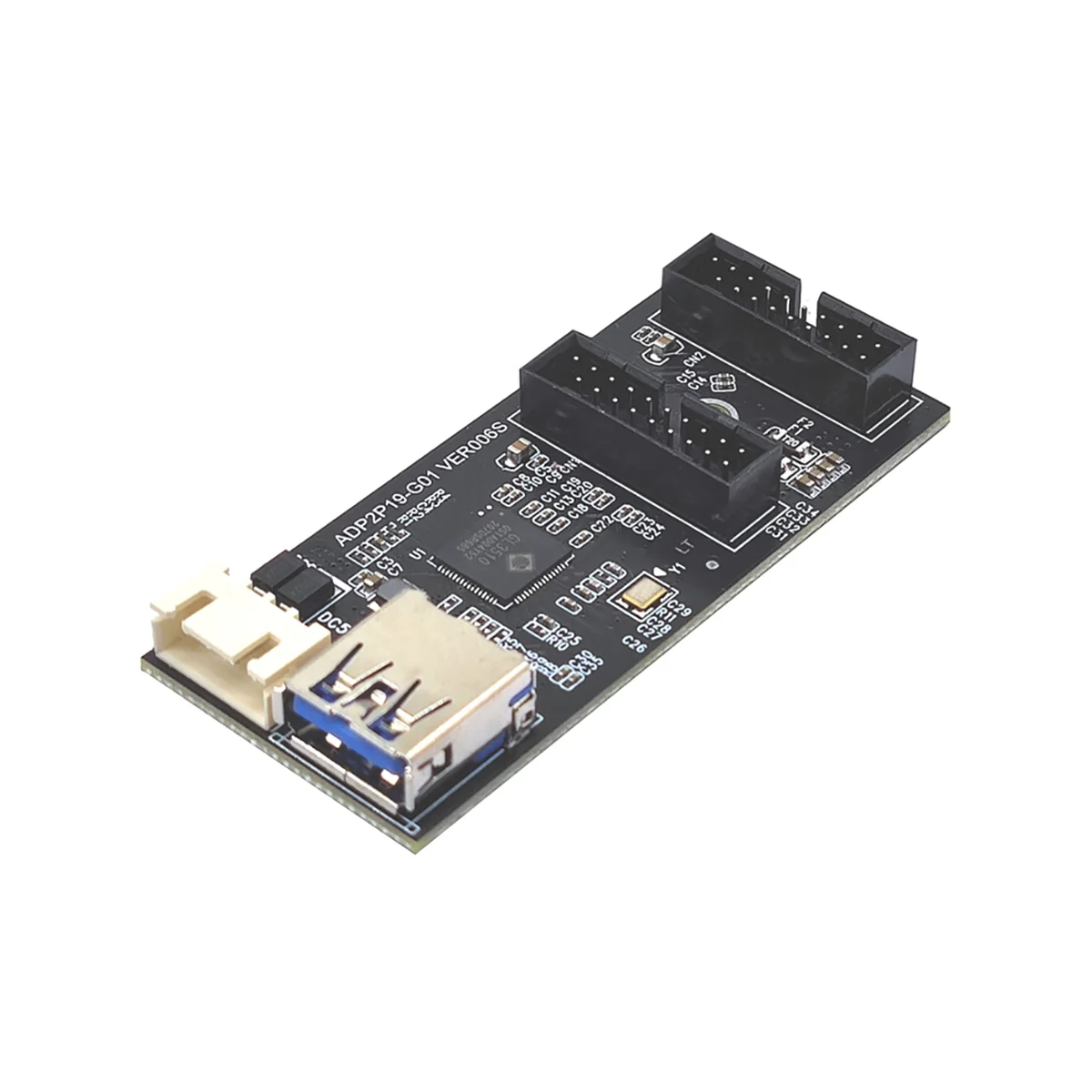 19Pin ประเภท E + เมนบอร์ด19Pin 1ถึง2ตัวแยก USB 3.2ฮับอะแดปเตอร์ A-KEY 19Pin ไปยังการ์ดขยาย19P แบบคู่