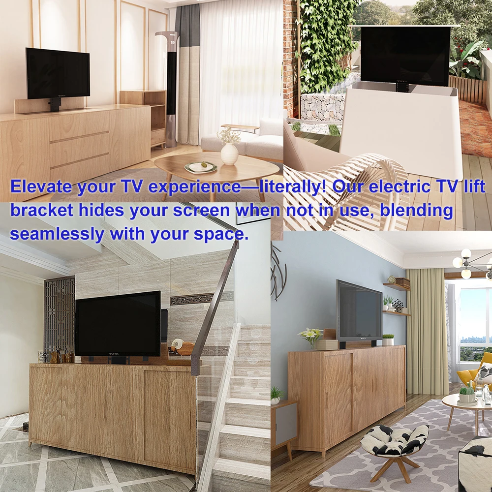 New Electric Automatic Motorised TV Lift Motorized TV Mount Fit for 32-70 Inch TV Lift With Remote Control Height Adjustable