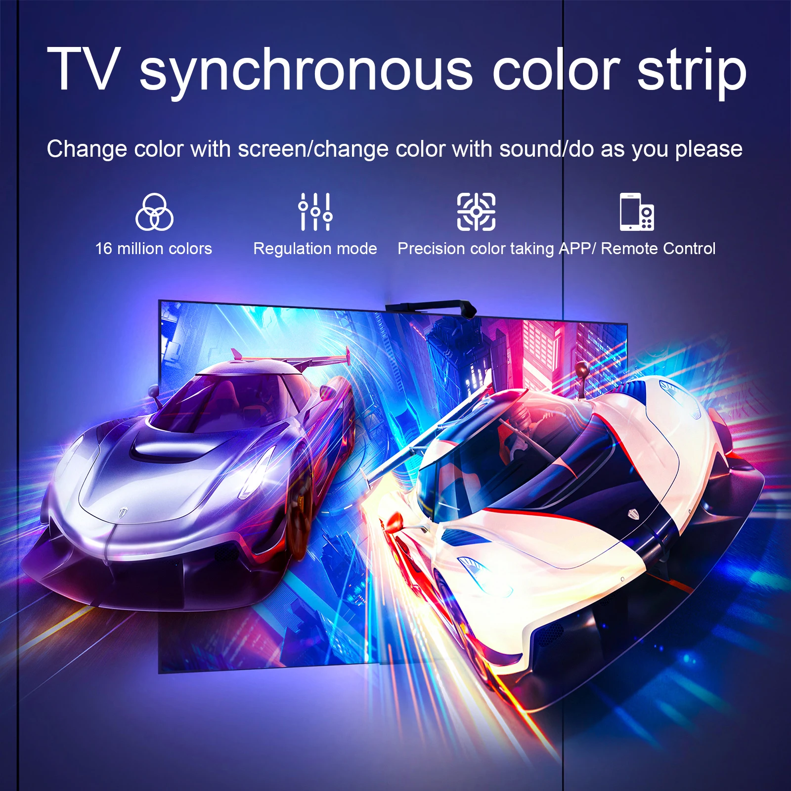 Rétroéclairage LED Smart Ambient Lighting, TV, PC, 3m, 3.8m, 5m, App Camera, Dipliled Strip, Control Strip, Immersion TV Andrea