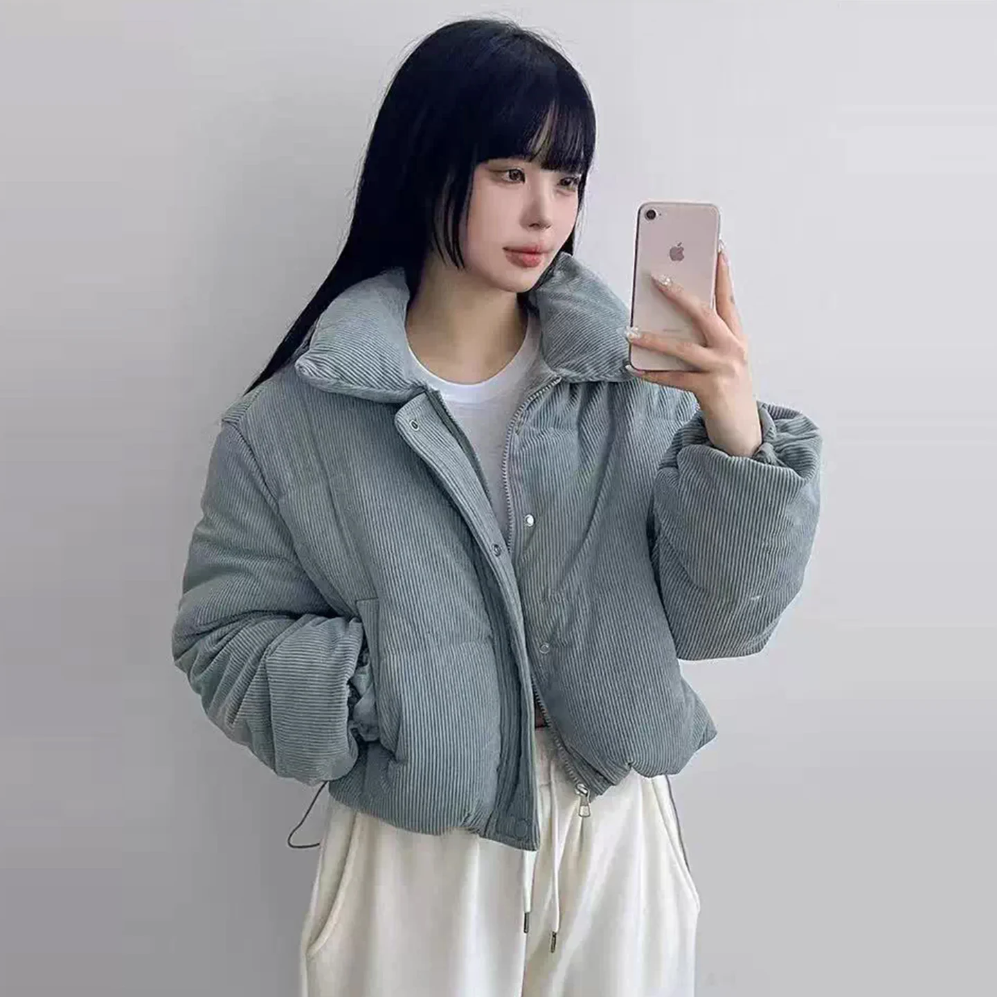 

Cute Corduroy Bread Coat Women's ort Sle Cotton Jaet 2025 Winter New Faion Versatile Inner Wear Gentle Agel