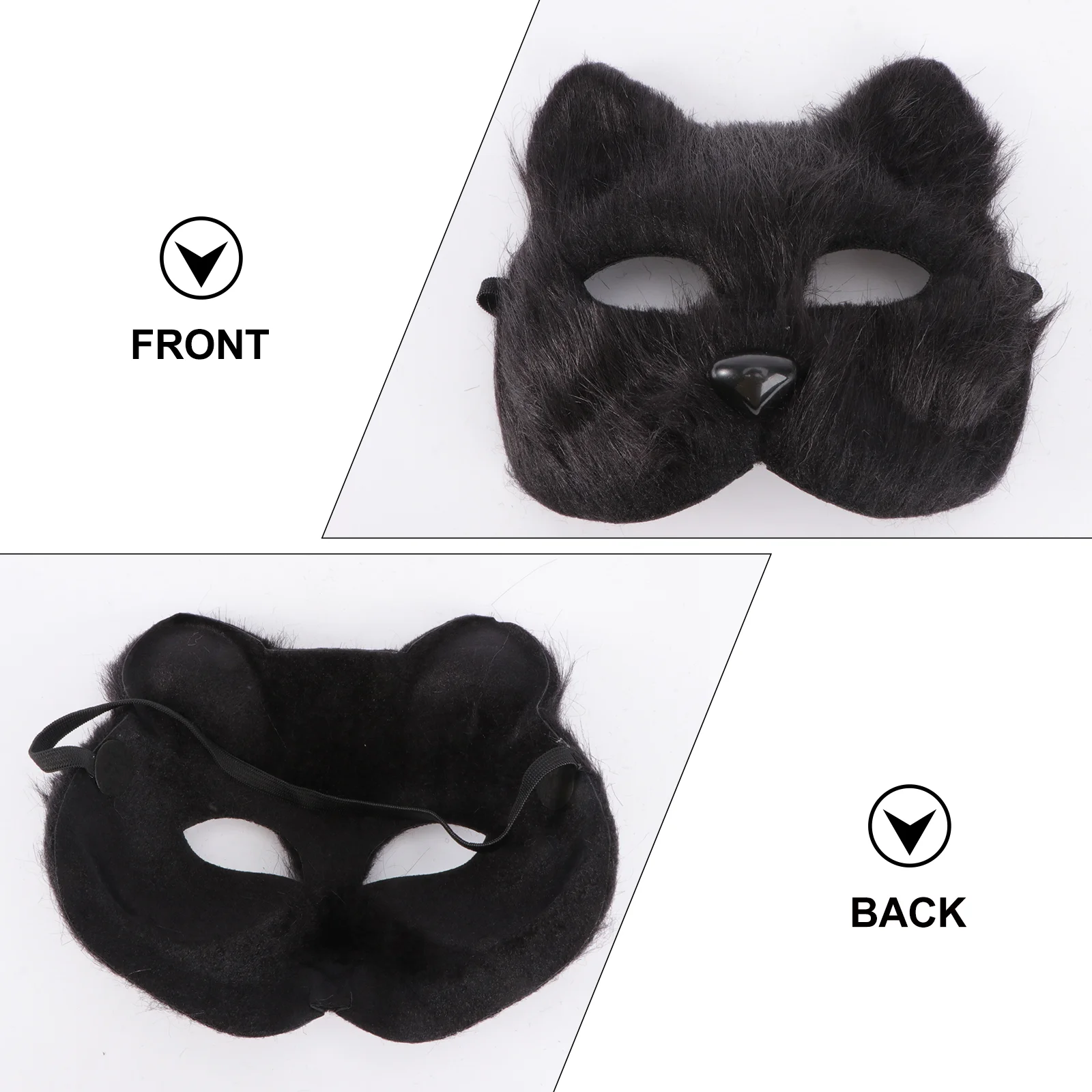 Masques Halloween masque matériau léger trous de nez respiration confortable renfort peluche élégant mystérieux