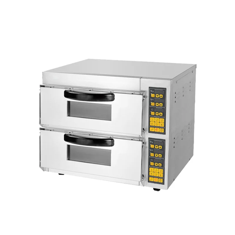 Horno de pizza doméstico de una sola capa, horno de pizza eléctrico comercial de doble capa, equipo para hornear alimentos, horno de pan a gas