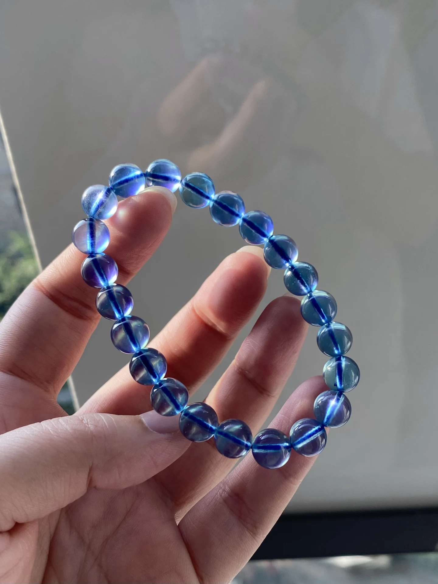 

8mm Natural Ocean Blue Aquamarine Bracelet For Women Lady Man Love Gift Healing Crystal Round Beads Stone Jewelry Strands AAAAA
