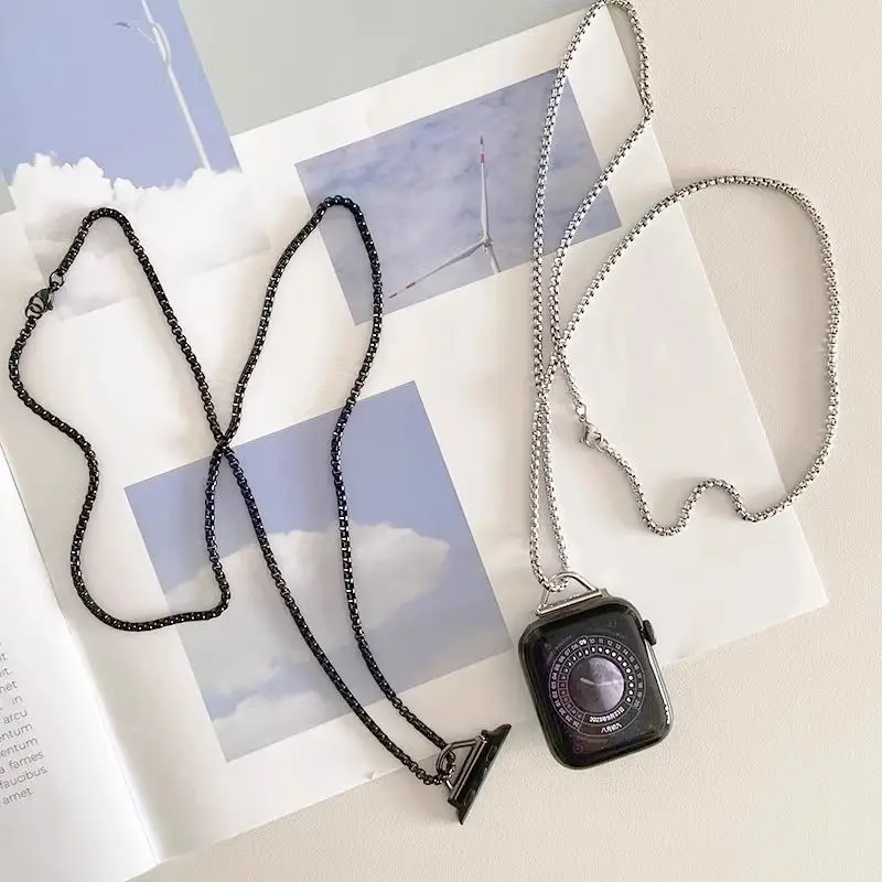 S9 Neck Hanging Watch Chain, adequado para Apple Watch Strap, 38mm, 40mm, 41mm, 4 2, 44mm, 45mm, 49mm, acessório esportivo Smartwatch, Iwatch8SE2